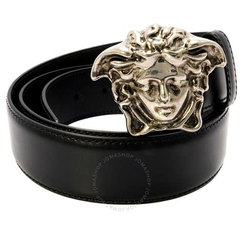 Versace Black Leather Adjustable Medusa Buckle 